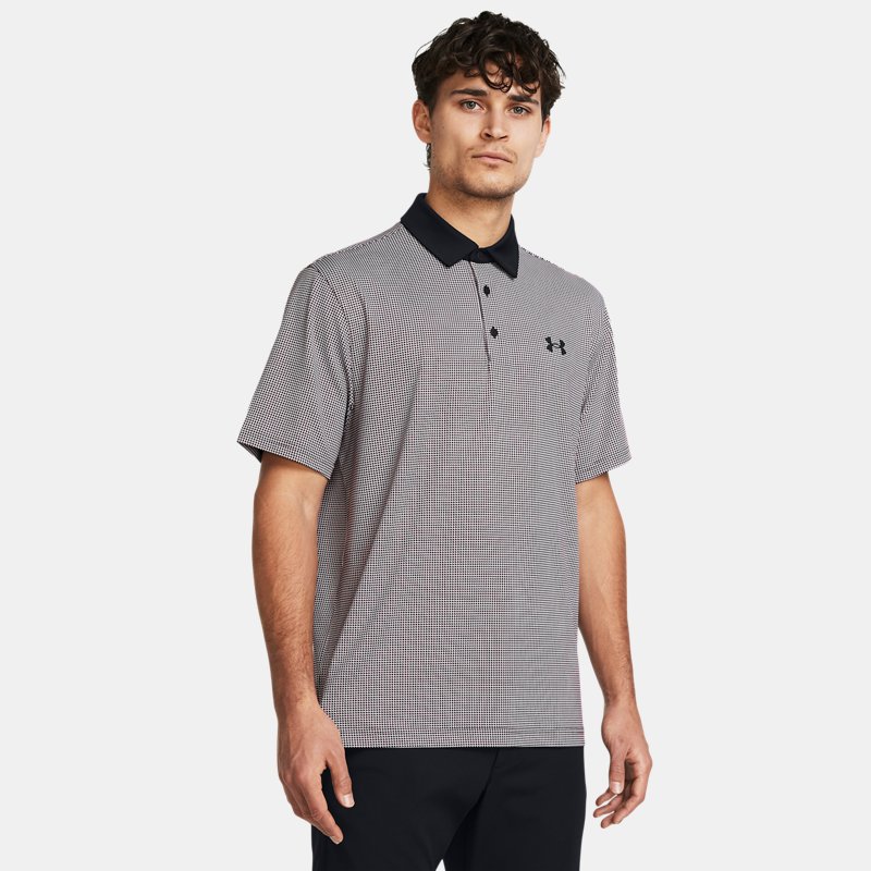 Men's Under Armour Playoff 3.0 Printed Polo Black / Red Solstice / Black L